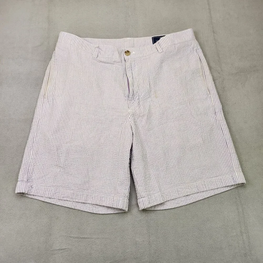 Vineyard Vines Seersucker Club Shorts Men's 34 Purple Striped Chino Preppy 9